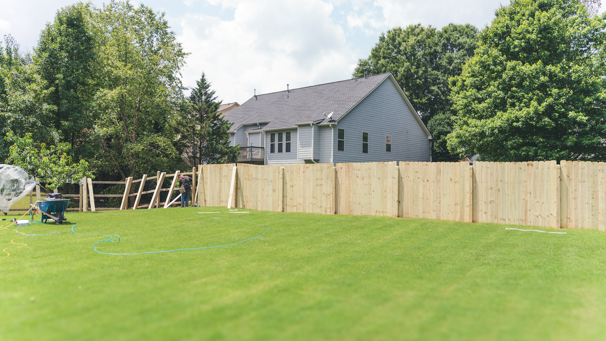 A finished boundary built on site