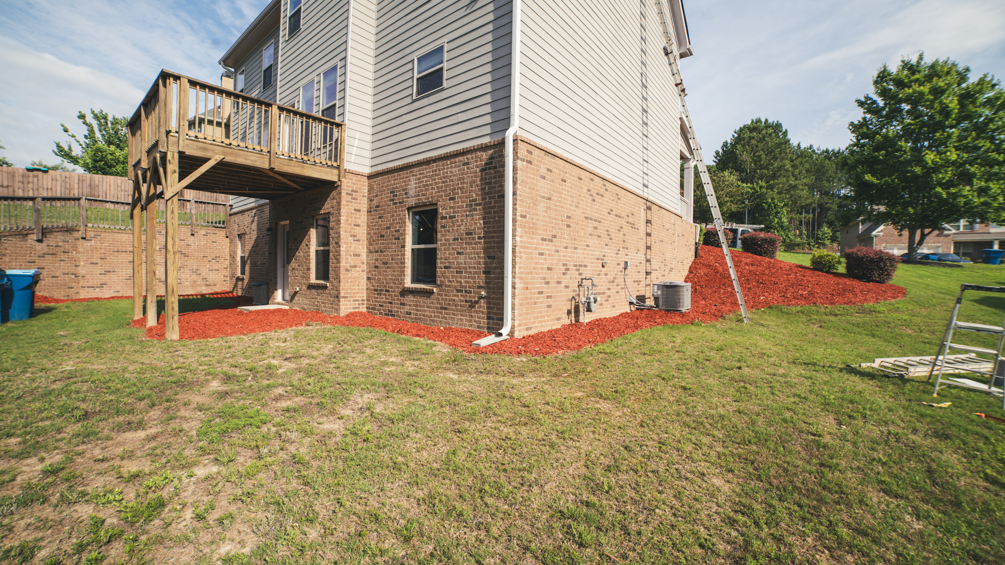 Completed residential exterior and landscape